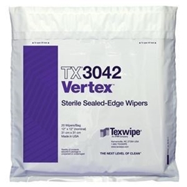 Vertex Dry Cleanroom Wipers, Sterile, Microfibre