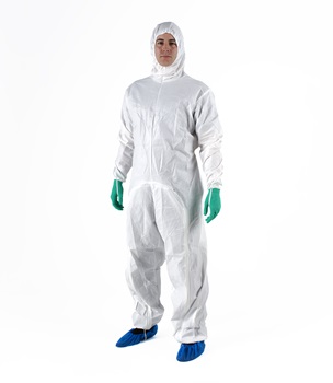 BioClean Dropdown Coverall with Hood, Coveralls